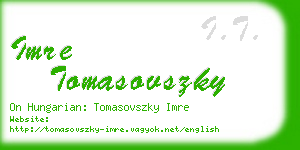 imre tomasovszky business card